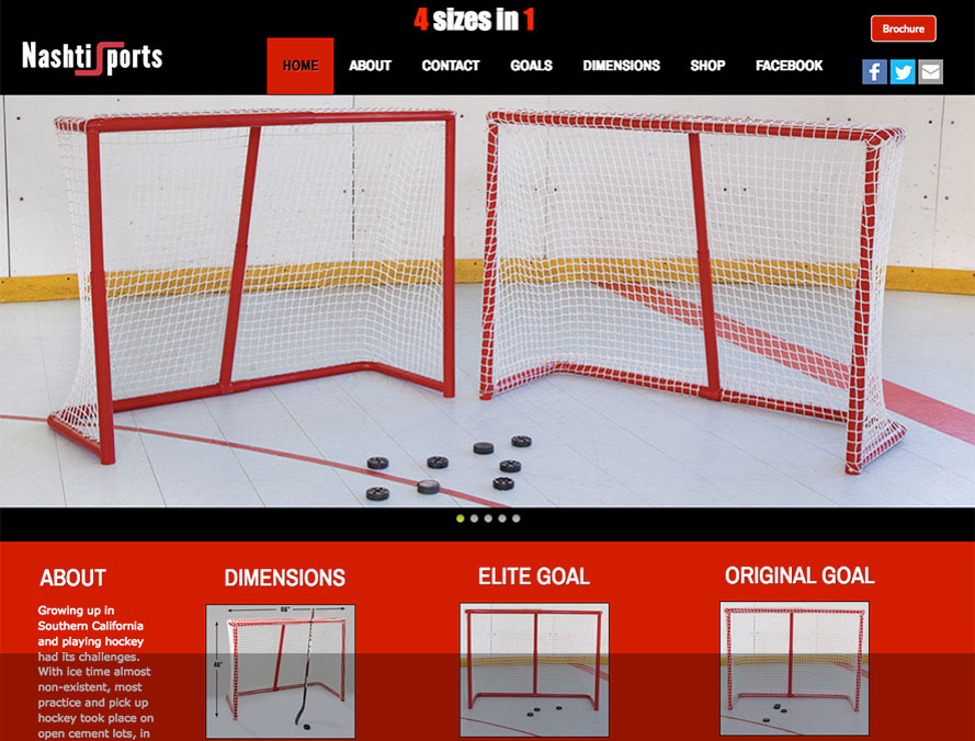 web site design and content for sporting goods products